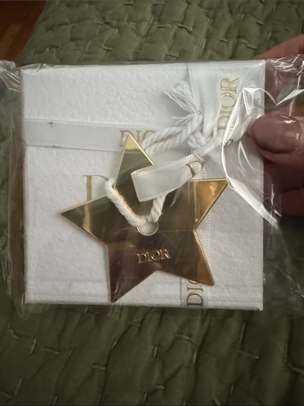 Dior Gold Star Hanging Ornament with White Ribbon(Anniversary star collectible)